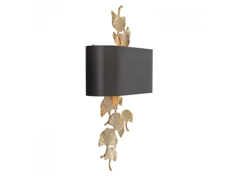 Fali lámpa 2xE14 fekete/arany levél mintás REGINA