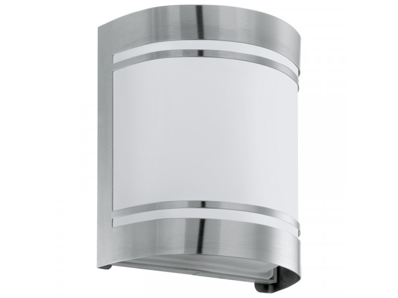 Kültéri Fali lámpa E27 nemesacél/fehér 140x165x105mm IP44 CERNO