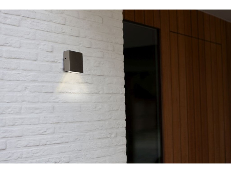 Kültéri Fali lámpa LED 9,5W 750lm 4000K acél/ezüst 110x110x38mm IP54 GEMINI XF MEGSZŰNT