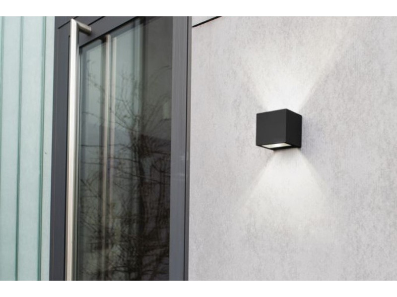 Kültéri Fali lámpa LED 9W 850lm 3000K alu/fekete 88x86x85mm IP54 GEMINI