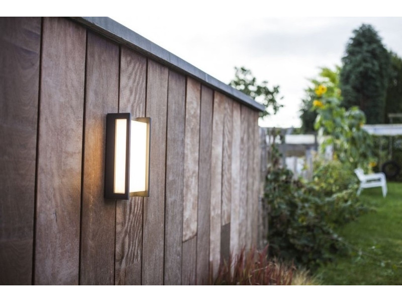 Kültéri Fali lámpa 15W LED 1300lm 3000K IP54 Sötétszürke 71x220x110mm QUBO