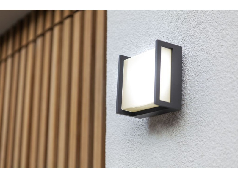 Kültéri Fali lámpa 7,8W LED 800lm 3000K IP54 Sötétszürke 72x140x140mm QUBO