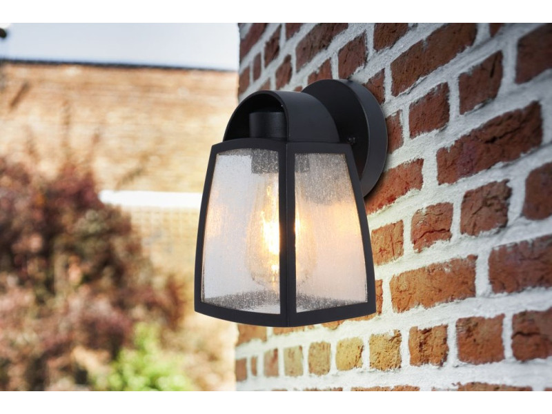 Kültéri Fali lámpa E27 IP44 Fekete 120x200x120mm KELSEY