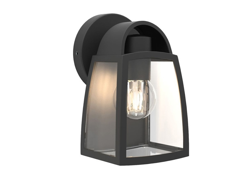 Kültéri Fali lámpa E27 fém,üveg/fekete 200x120x120mm IP44 KELSEY