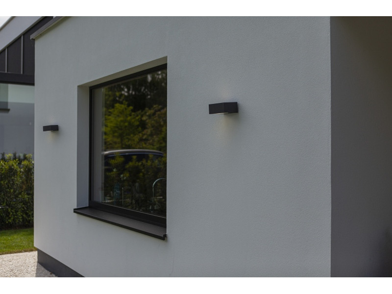 Kültéri Fali lámpa E27 sötétszürke/alumínium 170mm IP44 GEMINI