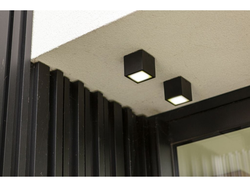 Mennyezeti lámpa 7W 750lm 3000K Matt fekete IP44 85X85mm GEMINI