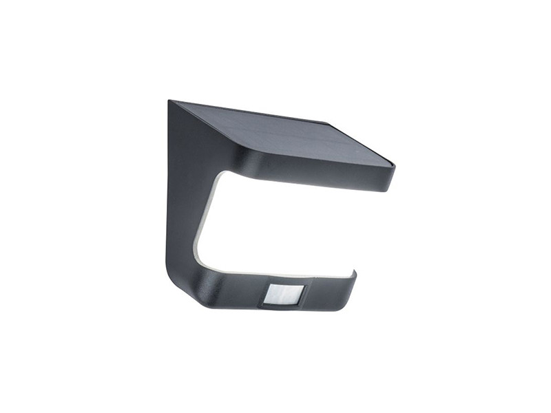 Kültéri Fali Szolár lámpa LED 8W 500lm 5000K matt fekete/műanyag 125x118x69mm IP54 Mozgásérz. TRY