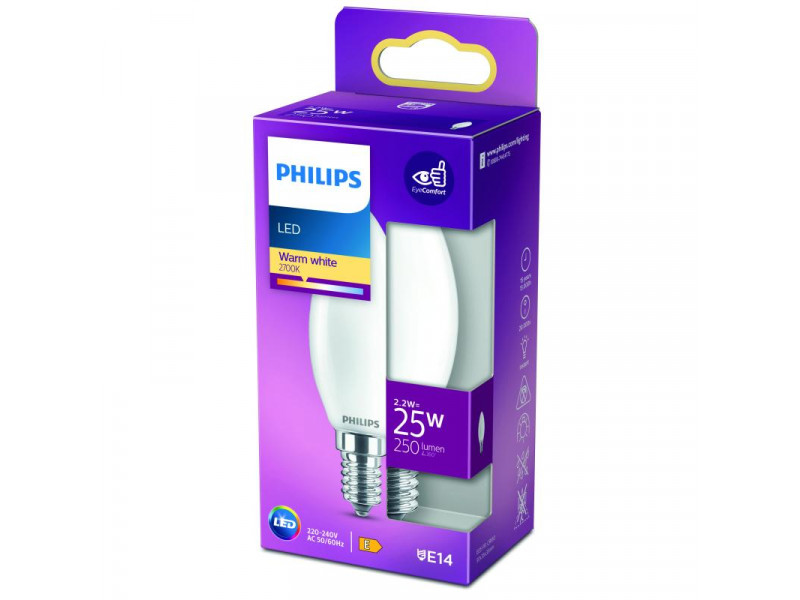 LED E14 2,2W (25W) 2700K 250lm 80CRI 15000h filament opál GYERTYA CONSUMER LED E14 2,2W (25W) 2700K 250lm 80CRI 15000h filament opál GYERTYA CONSUMER