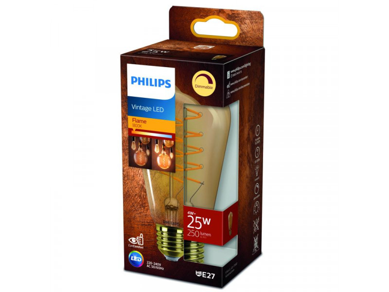 LED E27 4W (25W) 1800K 250lm 80CRI 15000h filament arany AVOKÁDÓ Dimm. 330fok CONSUMER