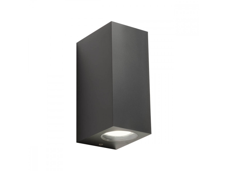 Kültéri fali lámpa GU10 2xmax7W sötétszürke műanyag 70x92x160mm IP44 PUNTA Kültéri fali lámpa GU10 2xmax7W sötétszürke műanyag 70x92x160mm IP44 PUNTA