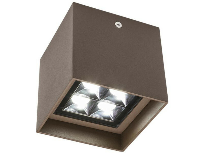 Kültéri Mennyezeti lámpa LED 12W 605lm 3000K alu.,üveg /barna 100x100x100mm IP54 HUB MEGSZŰNT