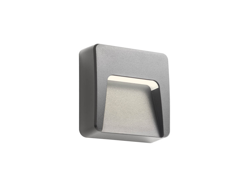 Kültéri fali lámpa LED 1,5W 3000K 170lm sötétszürke műanyag 80x29x80mm IP65 HOLOS