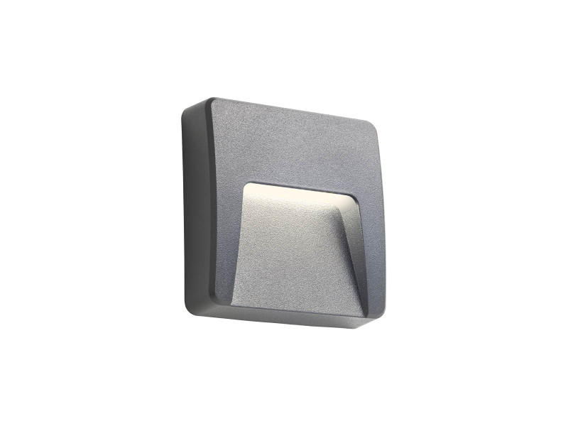 Kültéri fali lámpa LED 3W 3000K 320lm sötétszürke műanyag 120x32x120mm IP65 HOLOS