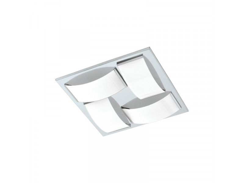 Mennyezeti lámpa LED 21,6W 2040lm 3000K 320x320x60mm acél,üveg/króm,fehér IP44 WASAO 1 MEGSZŰNT