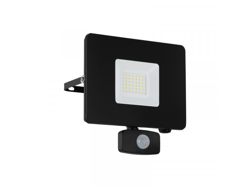 Kültéri LED-es reflektor fényszoró 30W mozg érz. szenz.fekete Faedo3