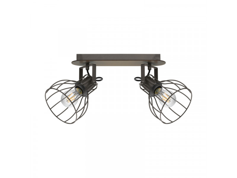 Fali lámpa 2xE27 barna/ezüst 90x335mm SAMBATELLO