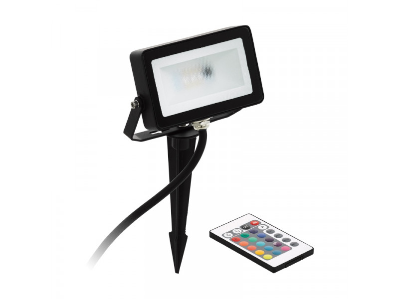 Kültéri 10W LED 700lm 3000K IP44 fekete/műa. 90x130mm RGB színvált. FAEDO 4