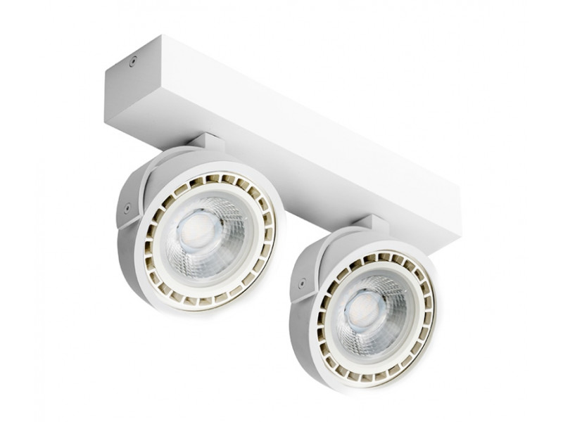 Spot lámpa 2xES111 GU10 alumínium/fehér 120x330x190mm JERRY