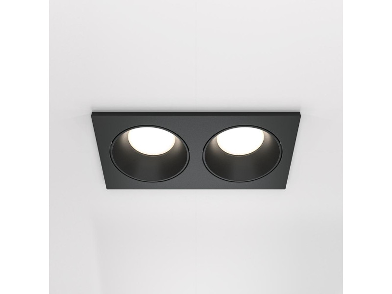 Beépíthető lámpa 2xGU10 fekete/alumínium 170x90x30mm IP65 ZOOM (DL033-2-02B)