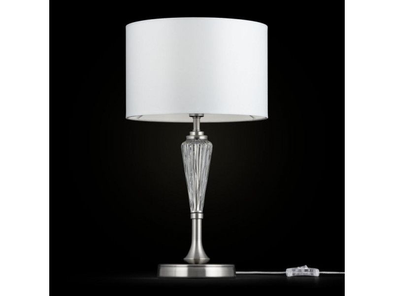 Asztali lámpa E14 nikkel fém/üveg 460x265mm IP20 ALICANTE (MOD014TL-01N) MEGSZŰNT