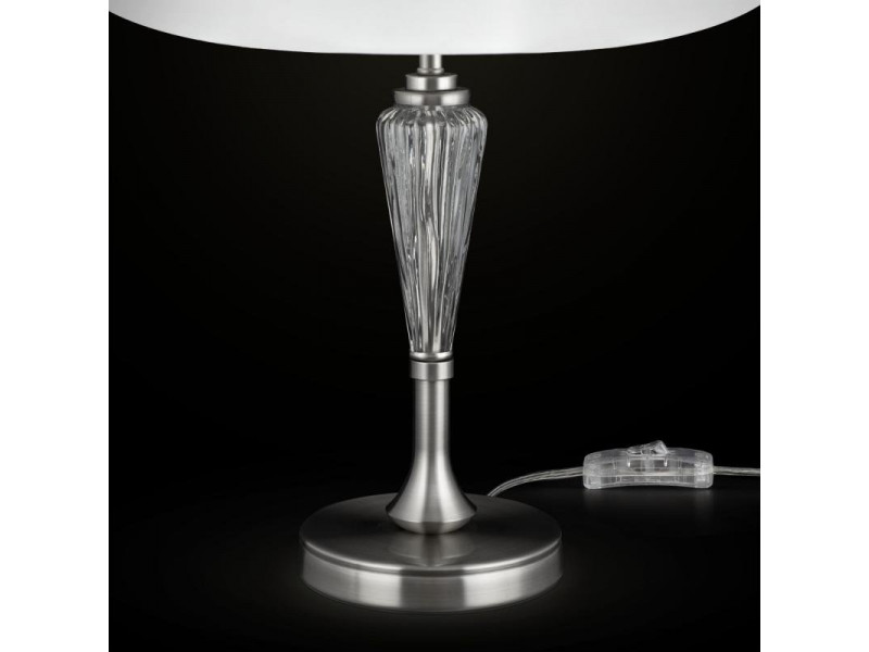 Asztali lámpa E14 nikkel fém/üveg 460x265mm IP20 ALICANTE (MOD014TL-01N) MEGSZŰNT
