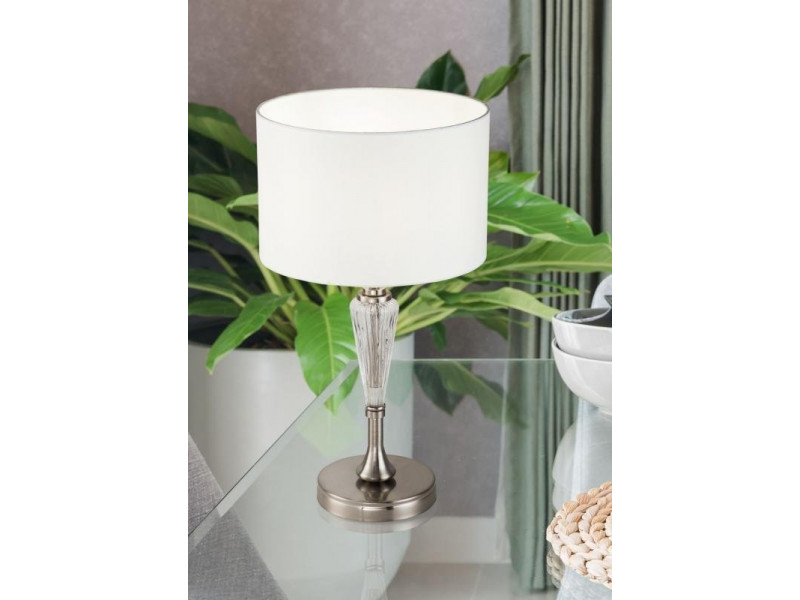 Asztali lámpa E14 nikkel fém/üveg 460x265mm IP20 ALICANTE (MOD014TL-01N) MEGSZŰNT