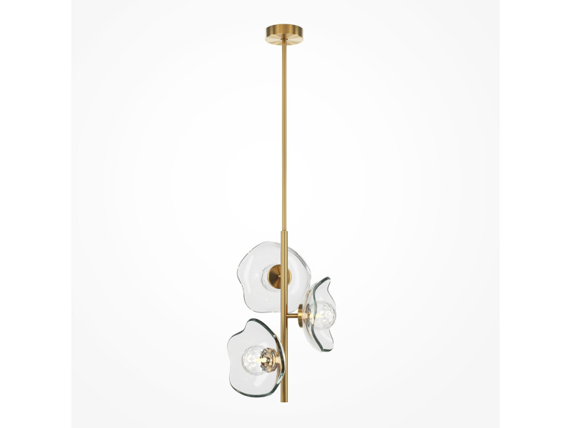 Függeszték 3xG9 fém,üveg/sárgaréz,átlátszó 970x310mm MIRACLE (MOD207PL-03BS)