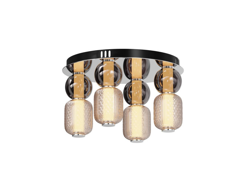 Mennyezeti lámpa LED 60W 7000lm 3000K többszínű/fém,üveg 255x430mm 360fok DROP (MOD273CL-L60CH3K)