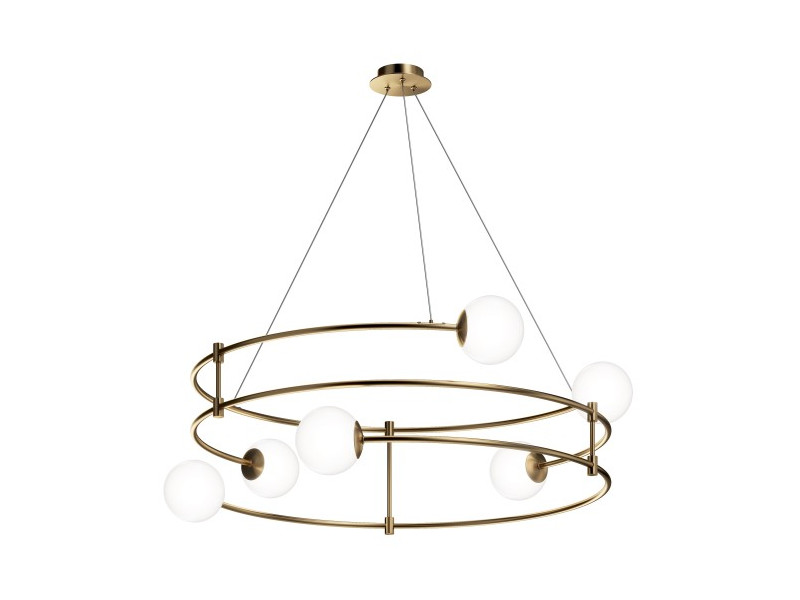 Függeszték 6xG9 fém,üveg/arany 320X1520X812mm BALANCE (MOD317PL-06G)