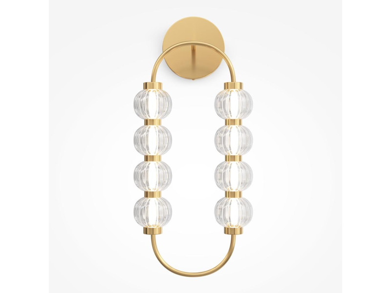 Fali lámpa LED 16W 800lm 3000K arany,átlátszó/fém,üveg 606x145x278mm 360fok AMULET