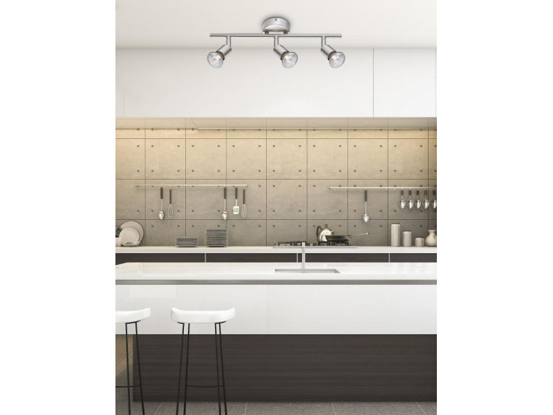 Mennyezeti lámpa 3xGU10 fém/króm 80x490x109mm BASE