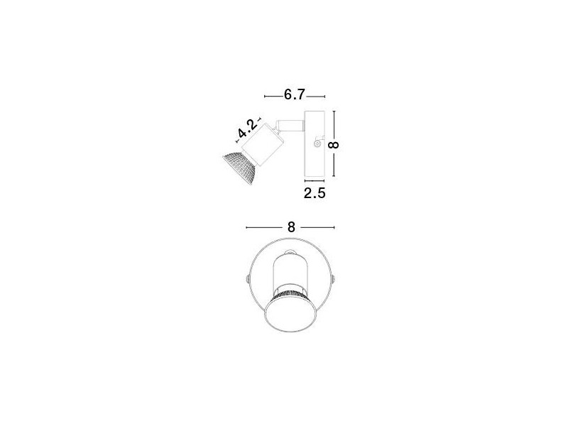 Fali lámpa GU10 fém/matt fehér 80x80x109mm BASE