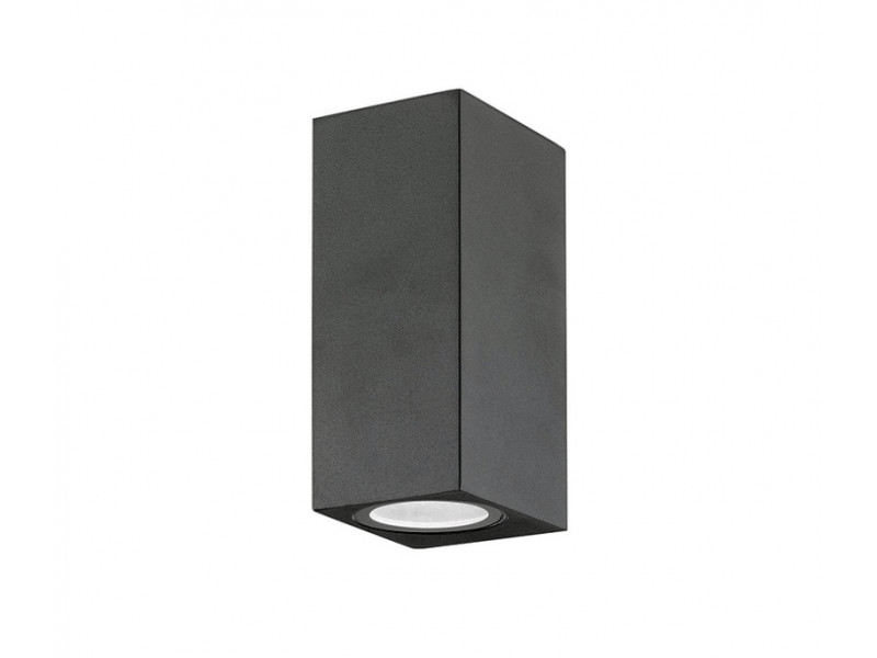 Kültéri Fali lámpa 2xGU10 IP54 fém/szürke 150x67x80mm NERO