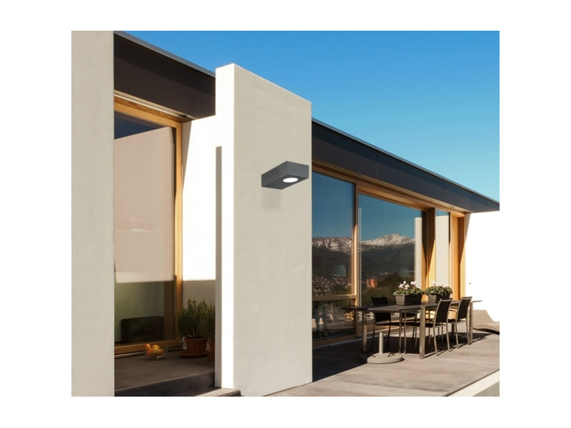 Kültéri Fali lámpa LED 6W 320lm 3000K IP54 fém/szürke 45x90x150mm APOLLO MEGSZŰNT