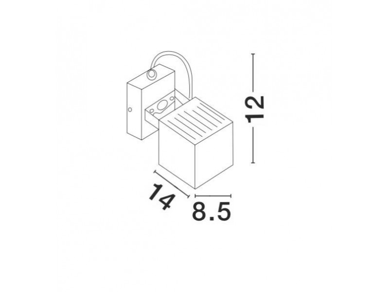 Kültéri Fali lámpa LED 1X6W 420lm 3000K IP54 fém/szürke 120x85x140mm FOCUS MEGSZŰNT