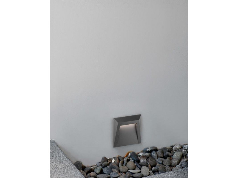 Kültéri Fali lámpa LED 1,2W 90lm 3000K IP65 szint/grafit 125x125x33mm LUTON LED