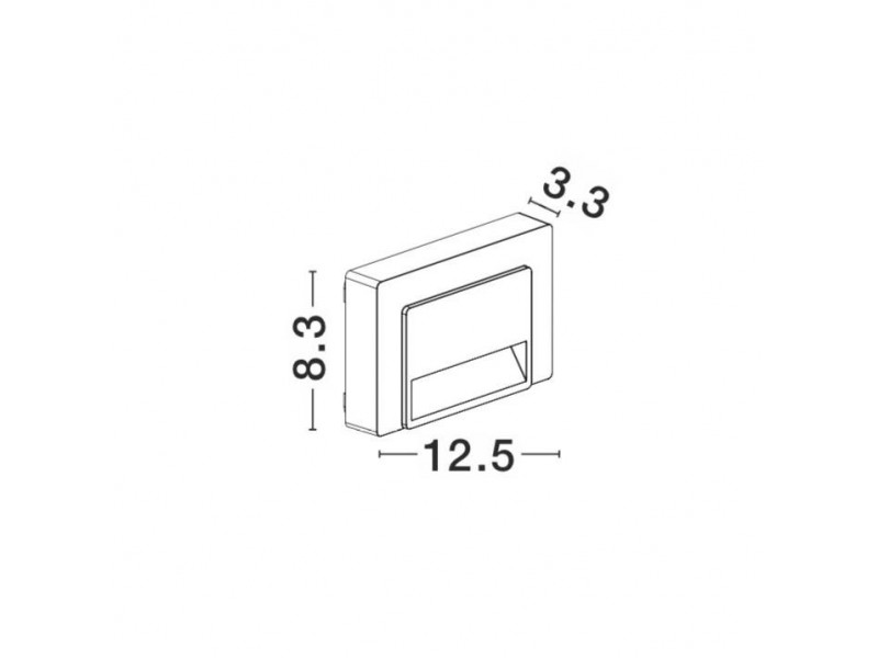 Kültéri Fali lámpa LED 1,2W 90lm 3000K IP65 szint./grafit 83x125x33mm LUTON LED