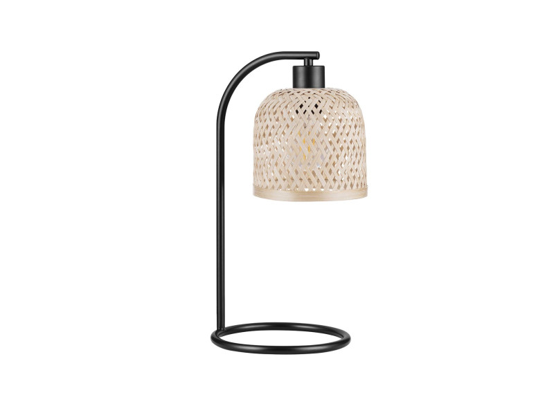 Asztali lámpa E27 fa-természetes/fekete 410x200x200mm INTRA