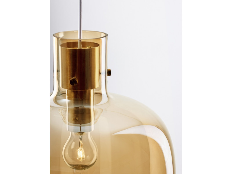 Függeszték E27 borostyán/üveg 1980x300mm CINZIA