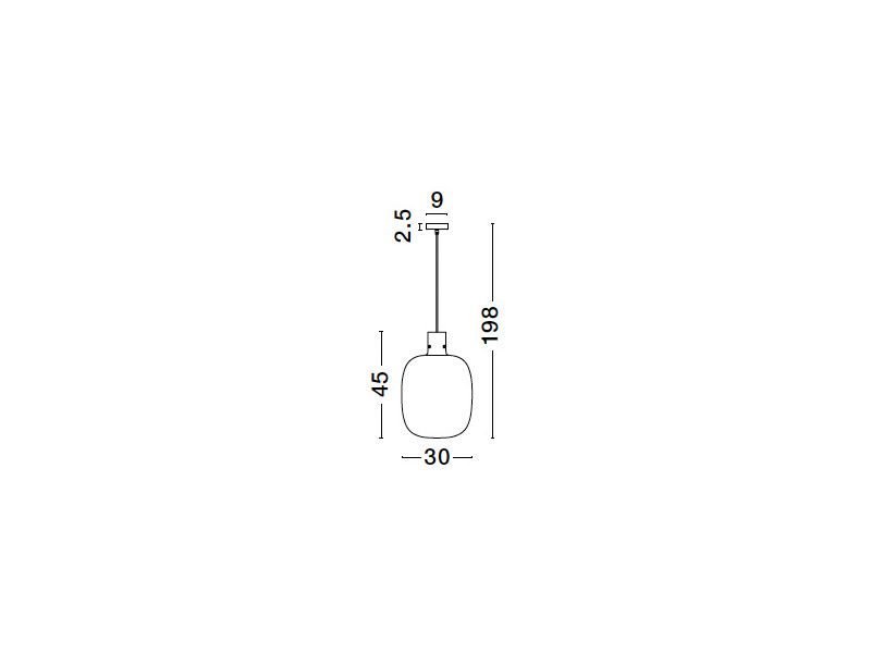 Függeszték E27 borostyán/üveg 1980x300mm CINZIA