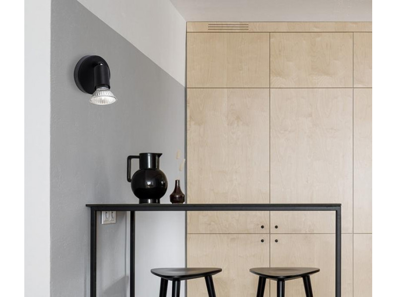 Fali lámpa 1xGU10 fekete fém 109x80mm LUP Fali lámpa 1xGU10 fekete fém 109x80mm LUP