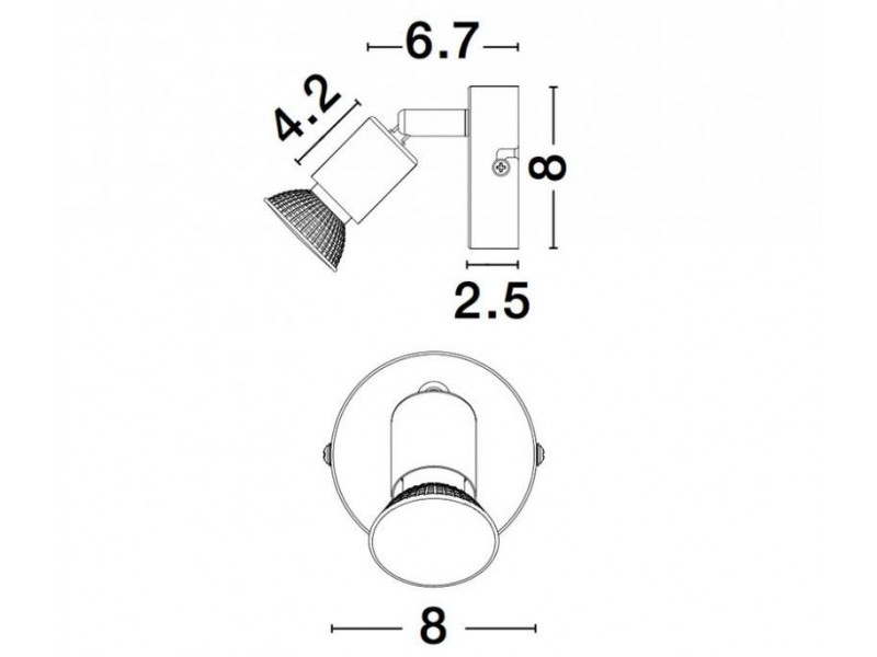 Fali lámpa 1xGU10 fekete fém 109x80mm LUP Fali lámpa 1xGU10 fekete fém 109x80mm LUP