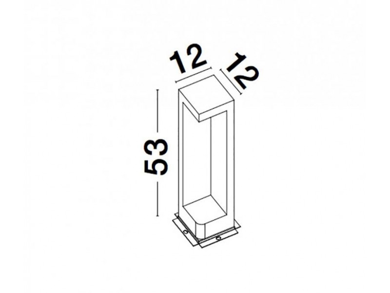 Kültéri Állólámpa LED 5W 365lm 3000K IP65 beton/szürke 530x120x120mm GRANTE