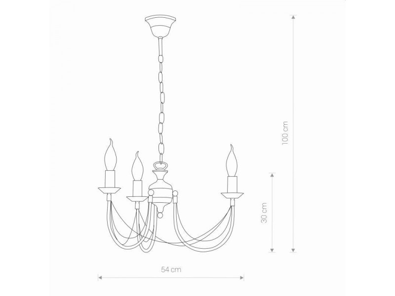 Csillár 3xE14 2700K fém/bronz 1000x540mm ARES