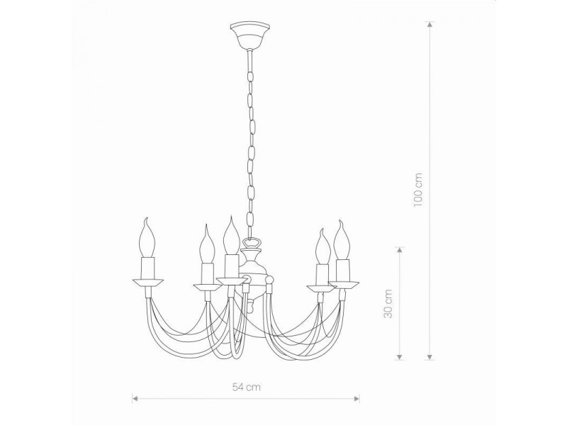 Csillár 5xE14 fém/bronz 1000x540mm ARES