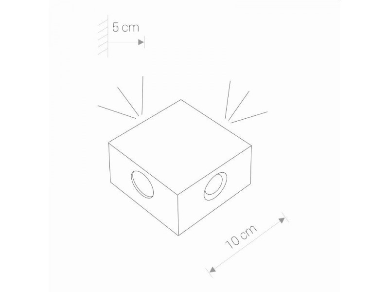 Kültéri Fali lámpa LED 4x1W 3000K 321lm fém/grafit 100x100x50mm ZEM MEGSZŰNT