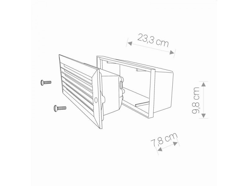 Kültéri Beépíthető lámpa E27 fém/grafit 125x230x80mm ASSAM