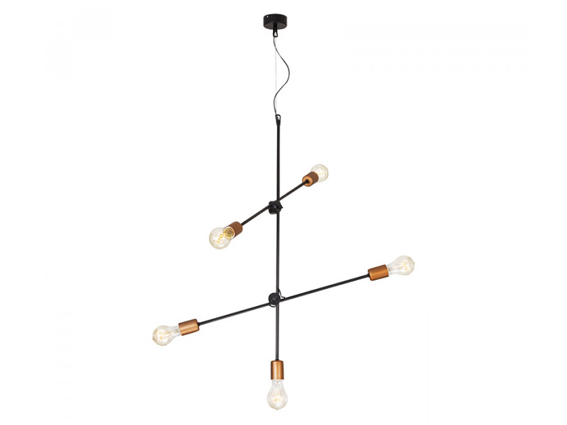 Függeszték 5xE27 fém/fekete 1200x730mm STICKS MEGSZŰNT