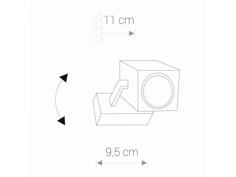 Spot lámpa GU10 fém/fehér 95x95x110mm CUBOID WHITE MEGSZŰNT