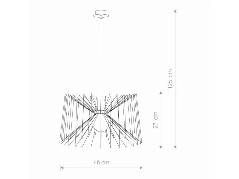 Függeszték E27 fém/fehér 1250x460mm NESS